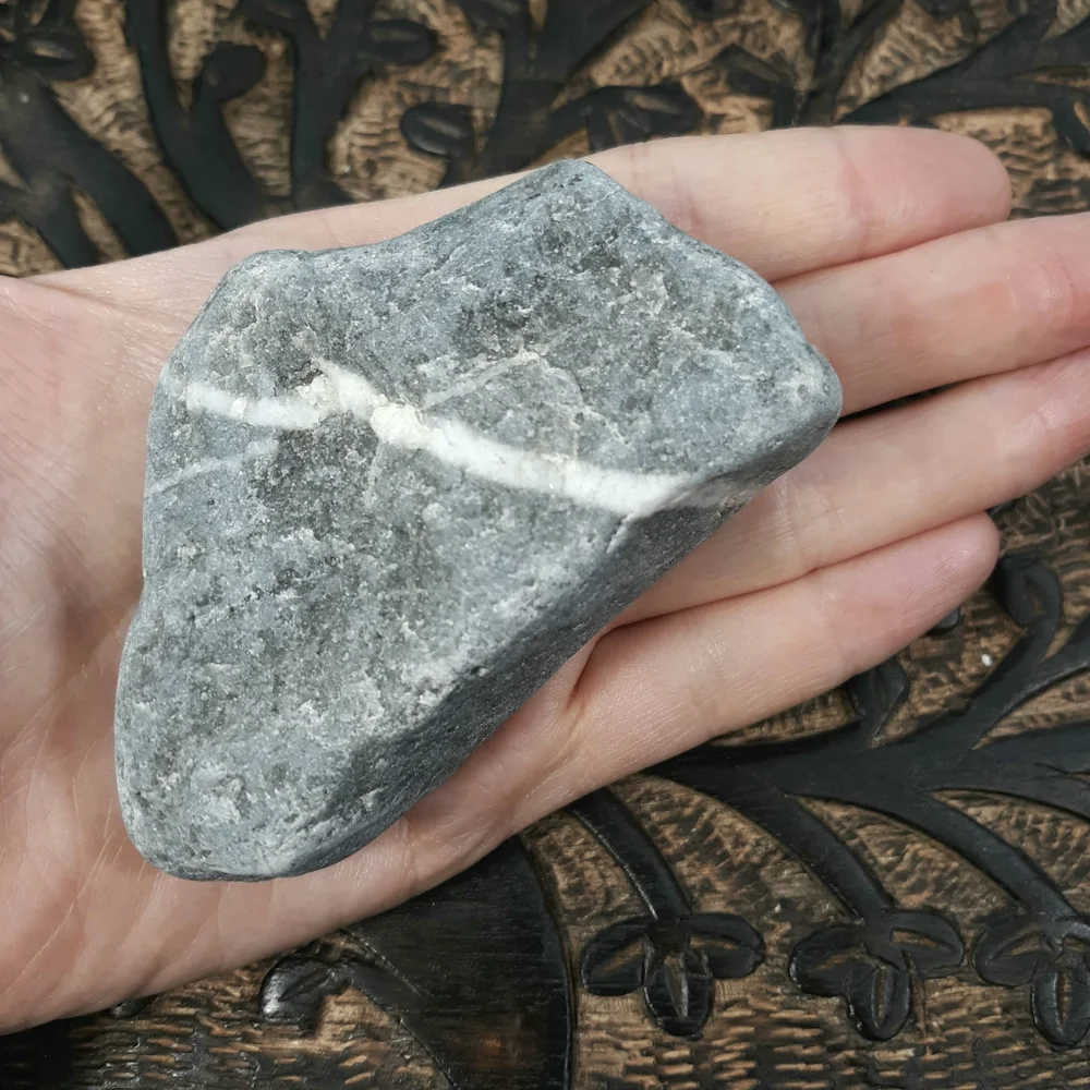 5 Banded Stones East Coast Beach Rocks Raw Rough Mineral Specimens Gray White